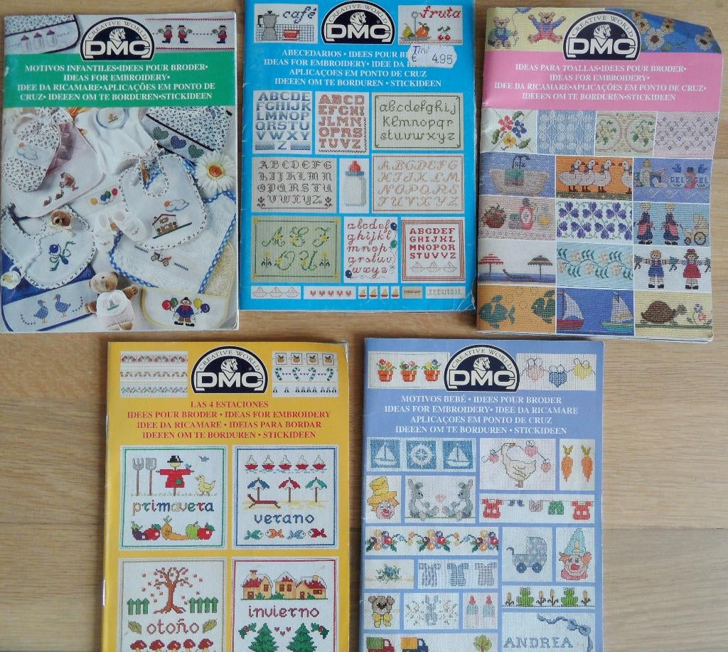 5 x DMC kleine kruissteek boekjes zie foto's, Ophalen of Verzenden, Nieuw, Handborduren, Patroon