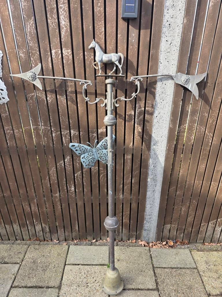 Decoratieve windwijzer met paard messing/koper, Tuin en Terras, Windwijzers en Windmolens, Ophalen, Gebruikt