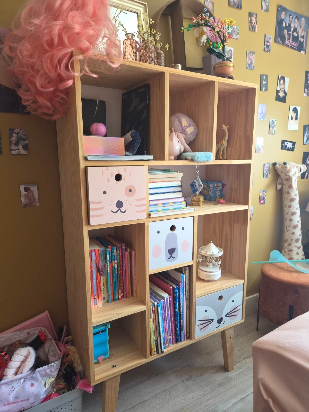 Leuke houten kast met dierenlades voor kinderkamer, Ophalen, Gebruikt, Kast, 105 cm of meer