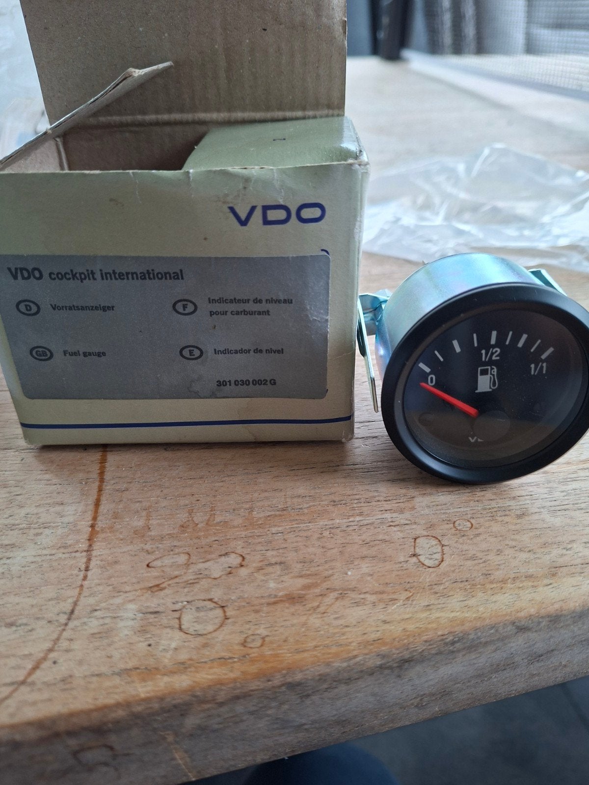 VDO brandstofmeter 12V, 52mm inbouw, nieuw, Watersport en Boten, Ophalen of Verzenden