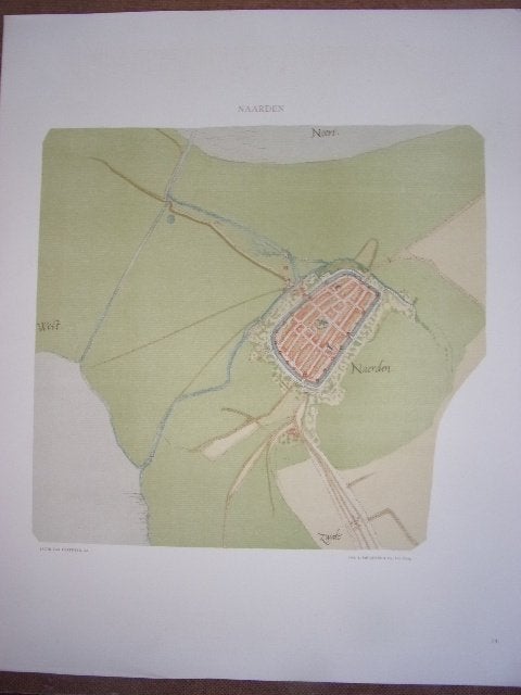 Naarden Plattegrond van de stad door Jacob van Deventer, Cartografie, Ophalen of Verzenden, Origineel, 32 cm