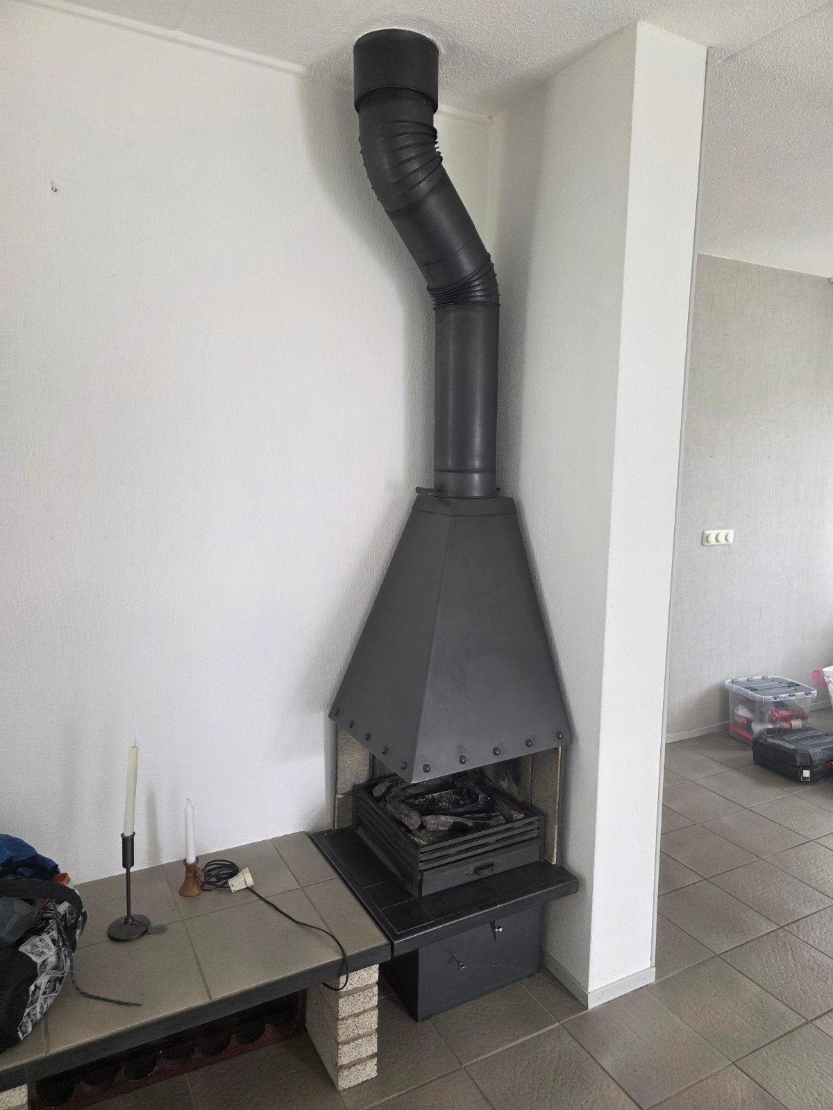 Hoek gashaard - Sfeervol en functioneel, Huis en Inrichting, Haarden, Ophalen, Gebruikt, Inbouwhaard, Gashaard