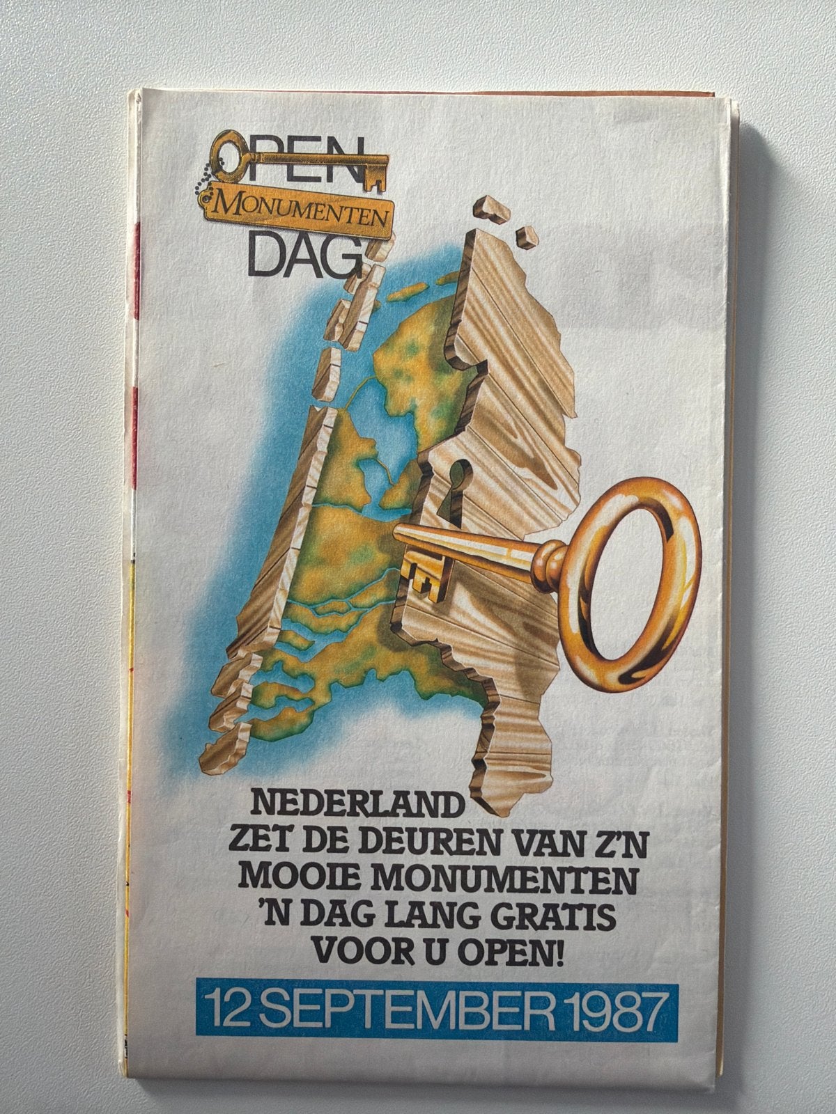 Open Monumentendag 1987 Folder/Catalogus Nederland, Ophalen of Verzenden, Gelezen, Folder
