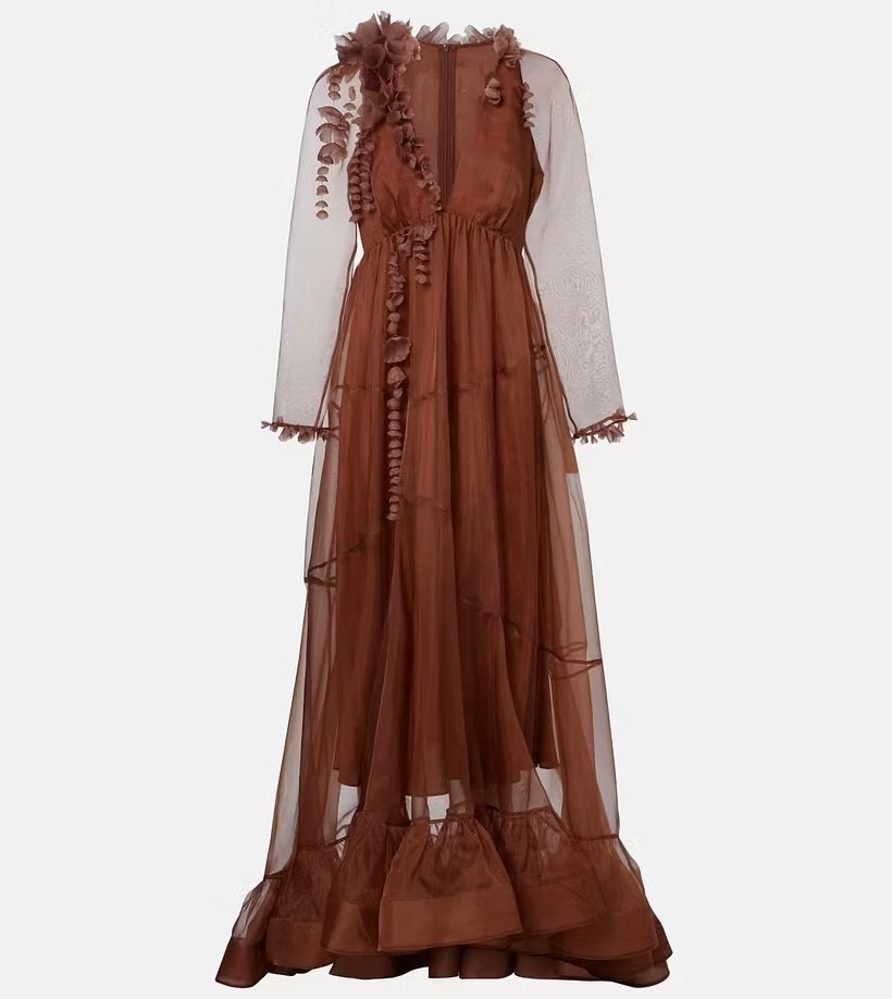 Zimmermann maxi jurk met mauwen, Verzenden, Nieuw, Onder de knie