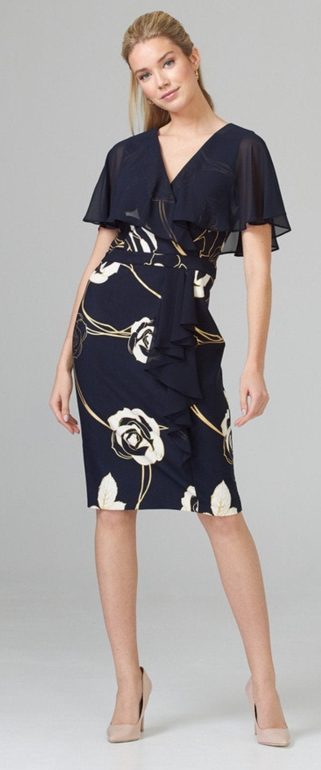 NIEUW! Nachtblauwe stretchy Joseph Ribkoff jurk  D/NL, Kleding | Dames, Grote Maten, JOSEPH RIBKOFF, Jurk, Nieuw, Verzenden