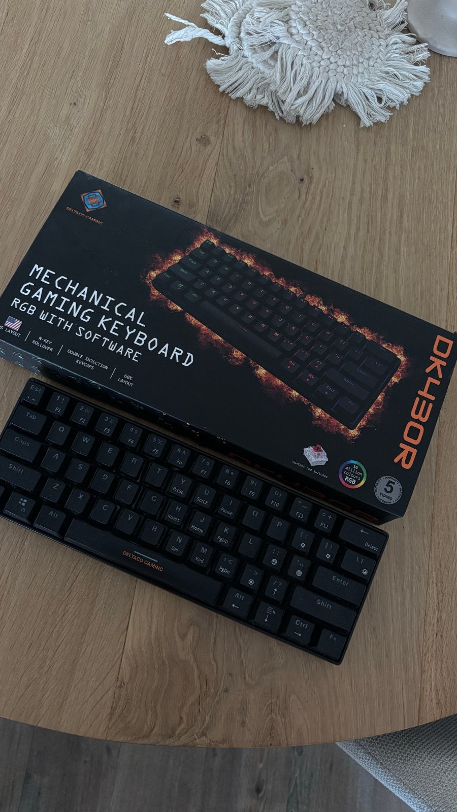 Deltaco Gaming DK430R Mechanisch RGB Gaming Toetsenbord, Computers en Software, Toetsenborden, Ophalen, Gaming toetsenbord, Nieuw