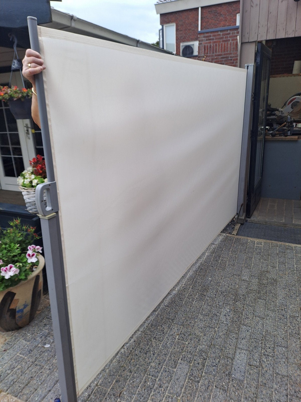 Zijscherm/Windscherm voor terras of tuin, Tuin en Terras, Zonneschermen, Ophalen, Gebruikt, Overige typen, 150 tot 300 cm