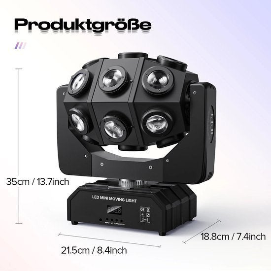 Mini Moving Head Light – LED Moving Head – DMX512 Licht, Corvance B.V., Verzenden, Nieuw, Corvancebol@gmail.com