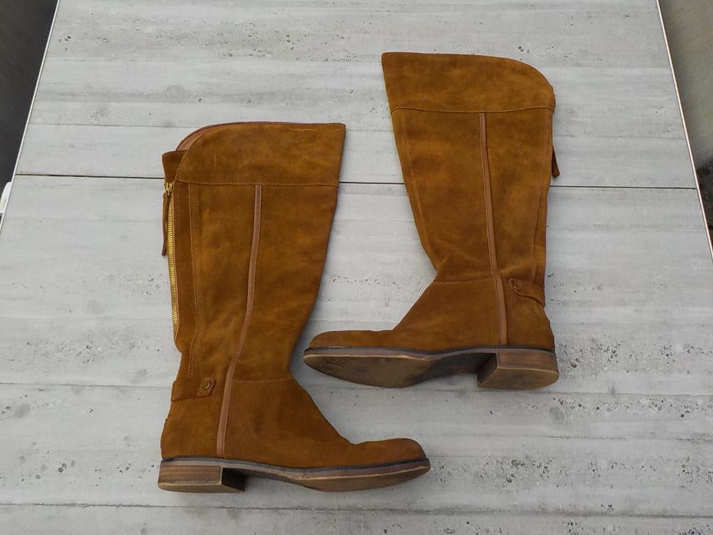 prachtige lederen laarzen van Franco Sarto maat 39.5, Kleding | Dames, Schoenen, Hoge laarzen, Bruin, Ophalen of Verzenden, Zo goed als nieuw