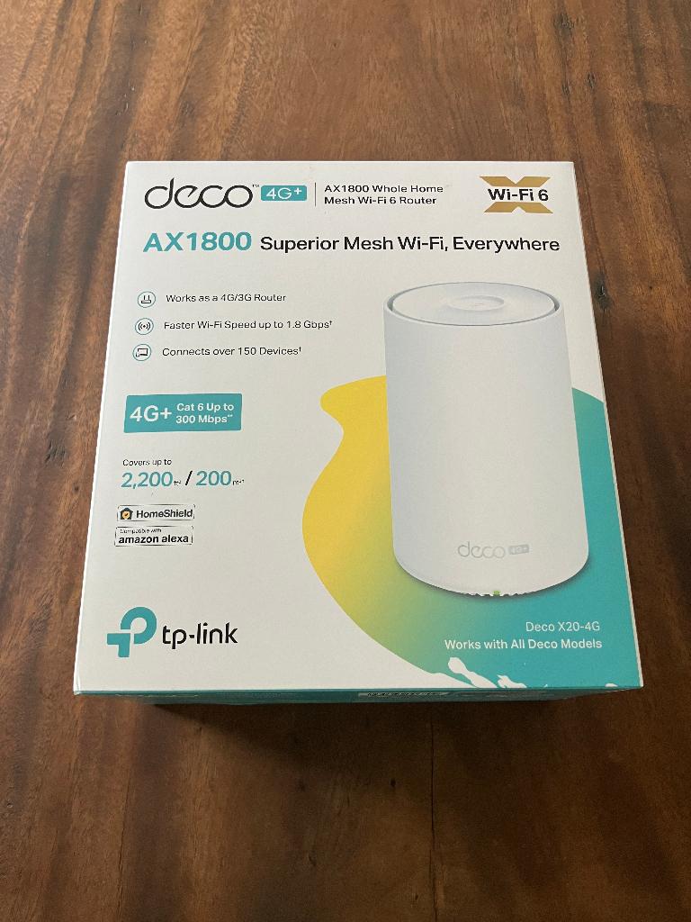 TP-Link Deco X20-4G LTE AX1800 Wifi 6 SIM kaart Router/Mesh, Computers en Software, Routers en Modems, Ophalen of Verzenden, Zo goed als nieuw
