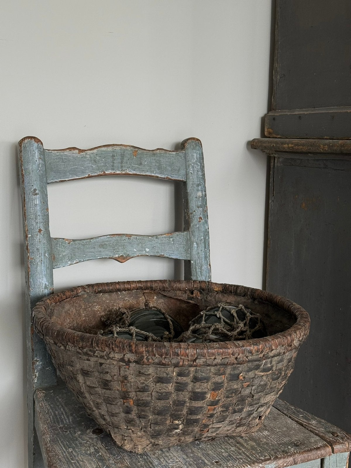 Oude Landelijke mand, Antiek en Kunst, Curiosa en Brocante, Ophalen of Verzenden