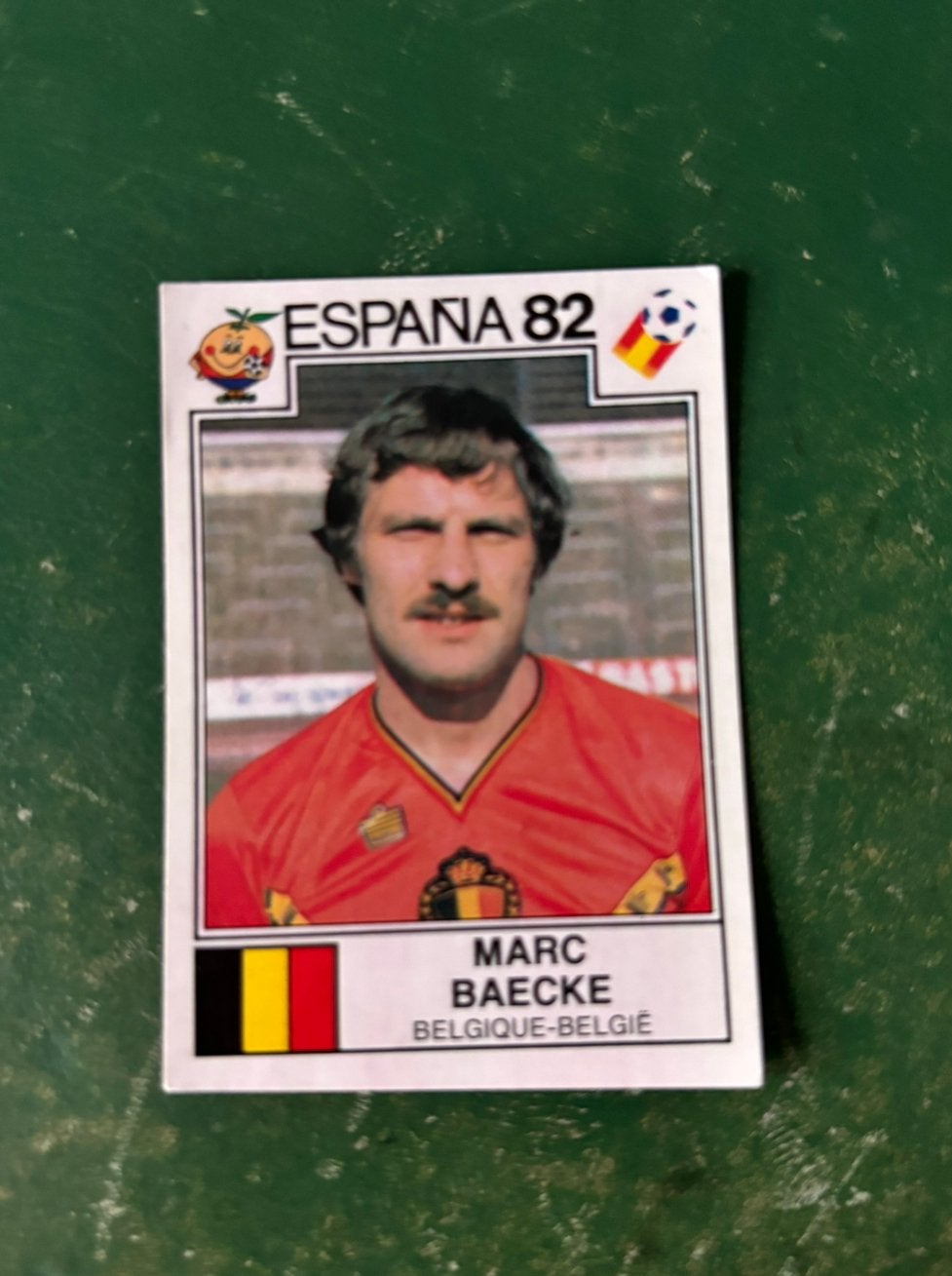 Panini plaatje Marc Baecke Belgie WK 82, Verzamelen, Sportartikelen en Voetbal, Ophalen of Verzenden