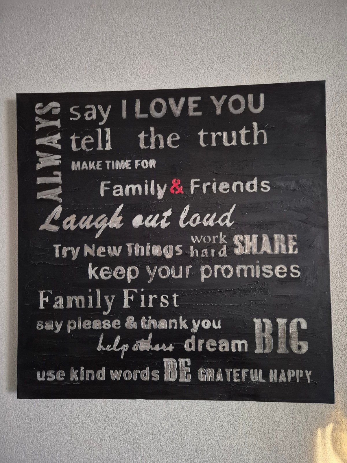 Decoratief Wandbord met Inspirerende Tekst 80x80 cm, Ophalen