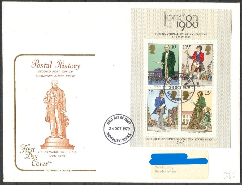 Engeland - second miniature sheet, Verzenden, Envelop