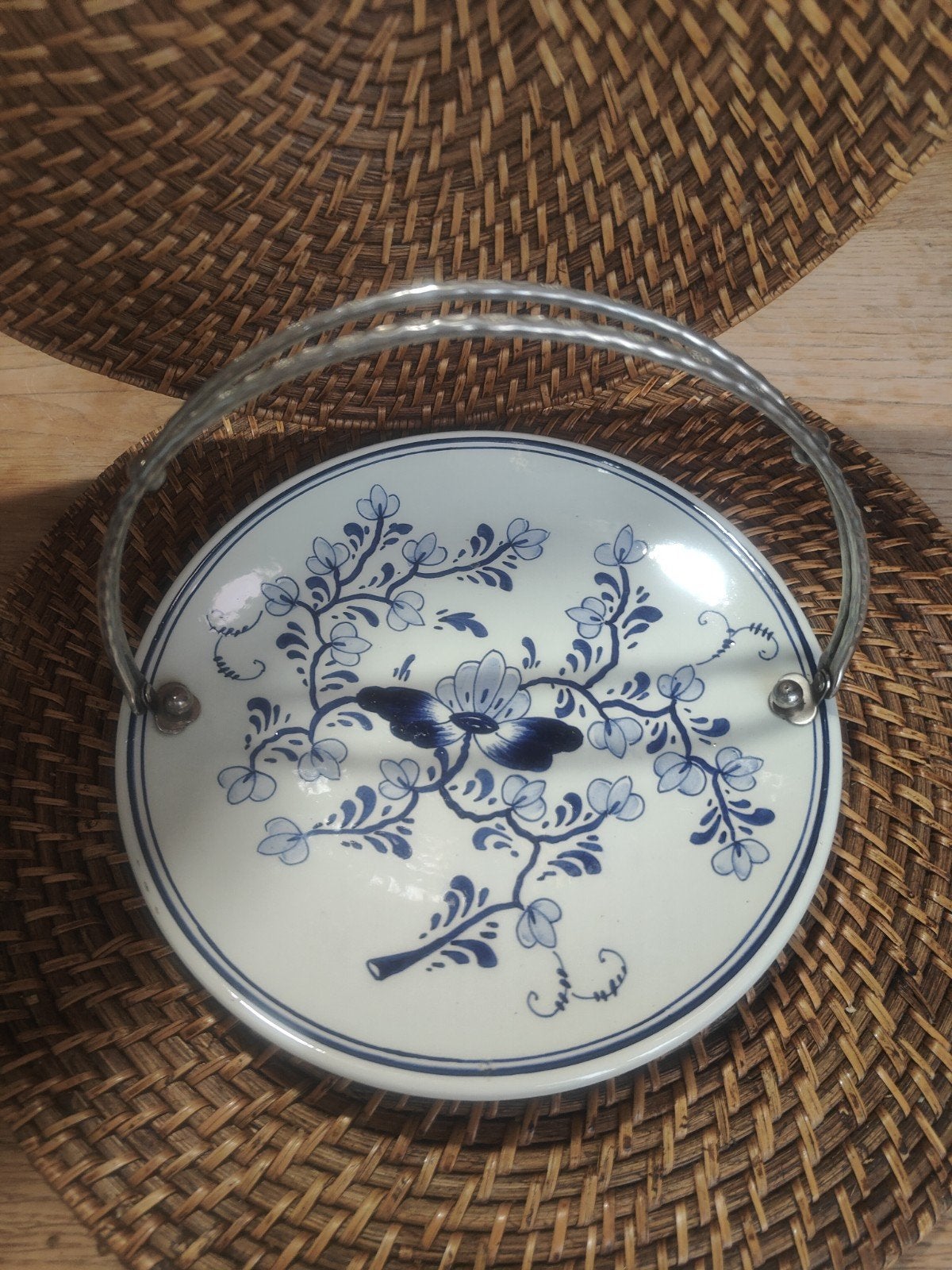 Delfts Blauw Dovo schaal met hengsel, Antiek en Kunst, Ophalen of Verzenden