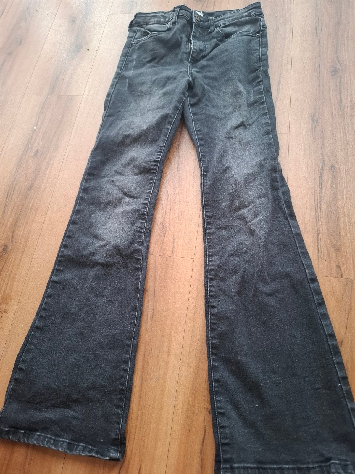 Shoeby Flared Leg Jeans Zwart Maat 158, Broek, Meisje, Ophalen of Verzenden, Zo goed als nieuw