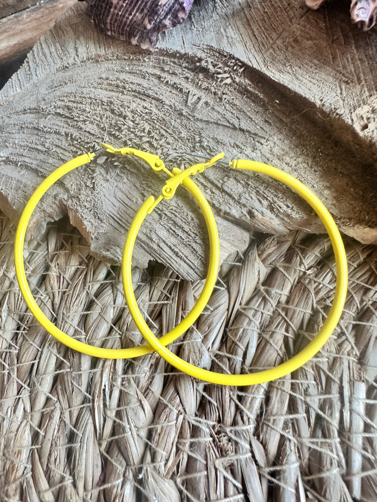 Boho oorbellen / geel / creolen / nieuw, Ophalen of Verzenden, Nieuw