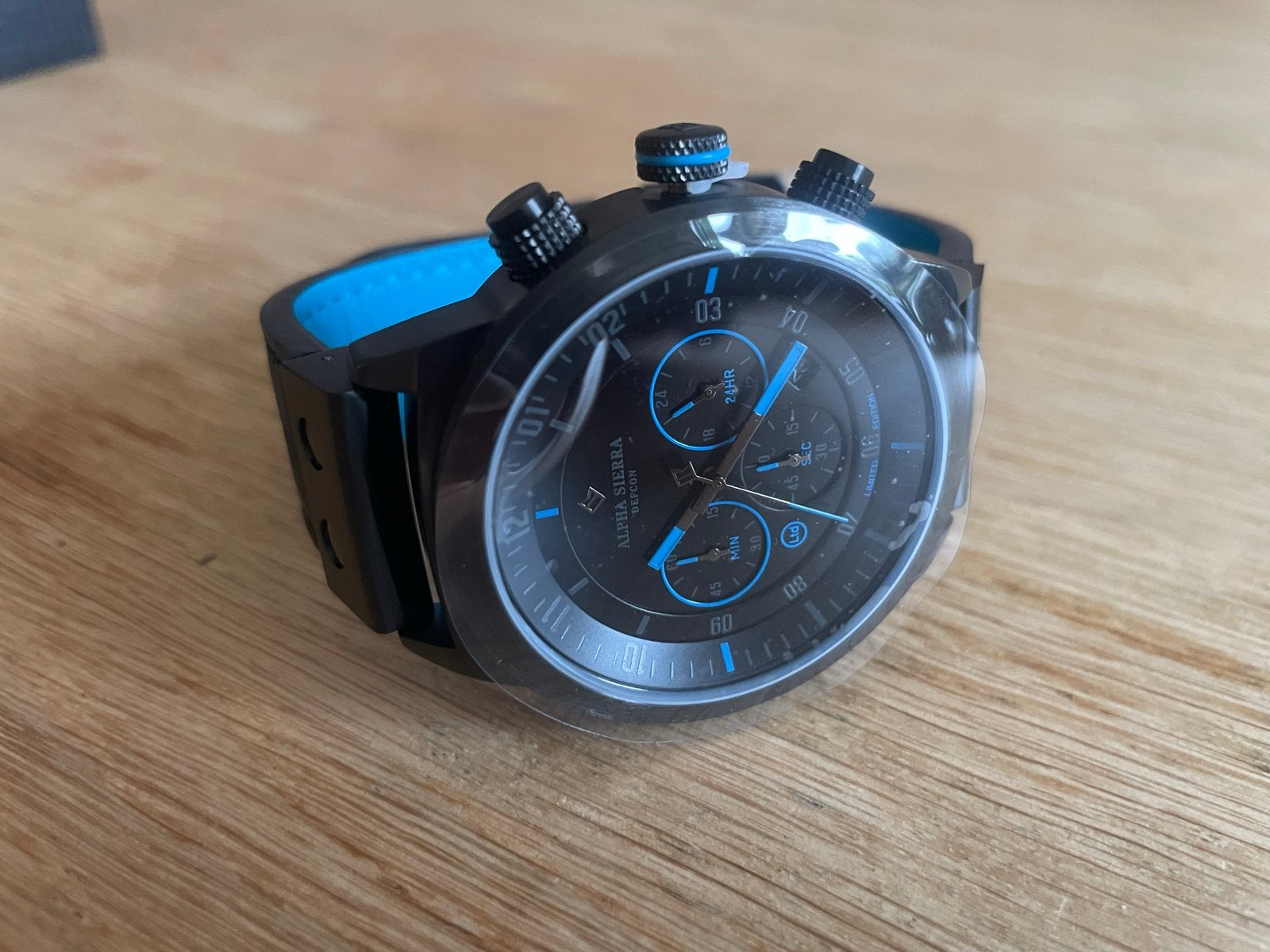 Alpha Siera Defcon LGM32BL Limited Edition Horloge Nieuw, Overige merken, Leer, Staal, Polshorloge