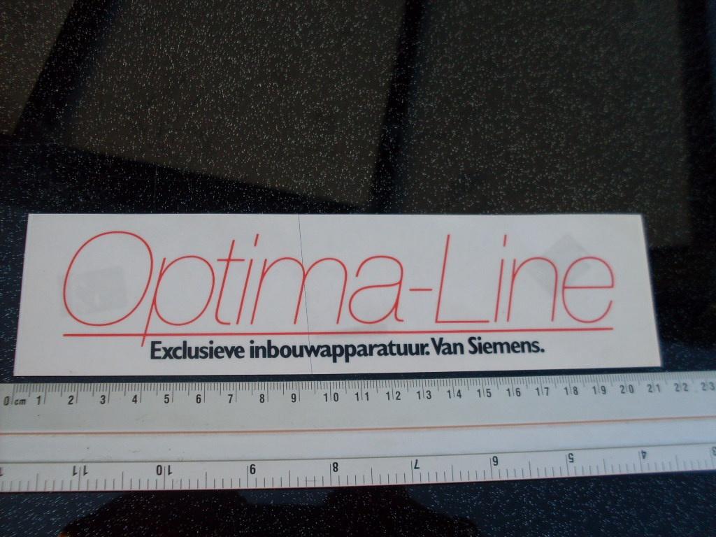 ruit sticker Optima-Line inbouw apparatuur van Siemens, Verzamelen, Stickers, Zo goed als nieuw, Merk, Verzenden