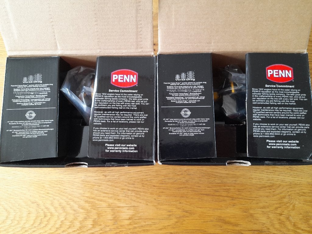 2 nieuwe Penn 525 MAG2  castingreels nieuw in doos, Ophalen of Verzenden, Nieuw, Molen