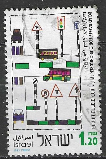 Israel 1993 - Yvert 1212 - Verkeersveiligheid (ST), Postzegels en Munten, Verzenden, Gestempeld, Midden-Oosten