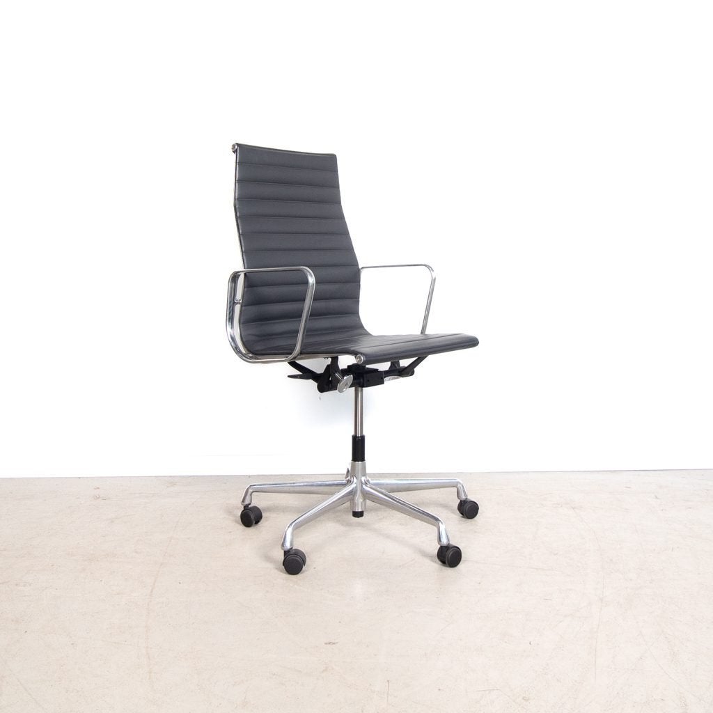 Vitra EA 119 Bureaustoel Donkergrijs Leer - Aluminium, Niet ingevuld, Zo goed als nieuw, Niet ingevuld, Niet ingevuld