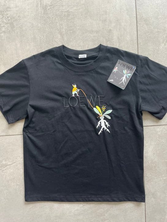 Loewe T-shirt met geborduurd logo en print - Maat S, Kleding | Heren, Verzenden, Zo goed als nieuw, Maat 48/50 (M), Zwart