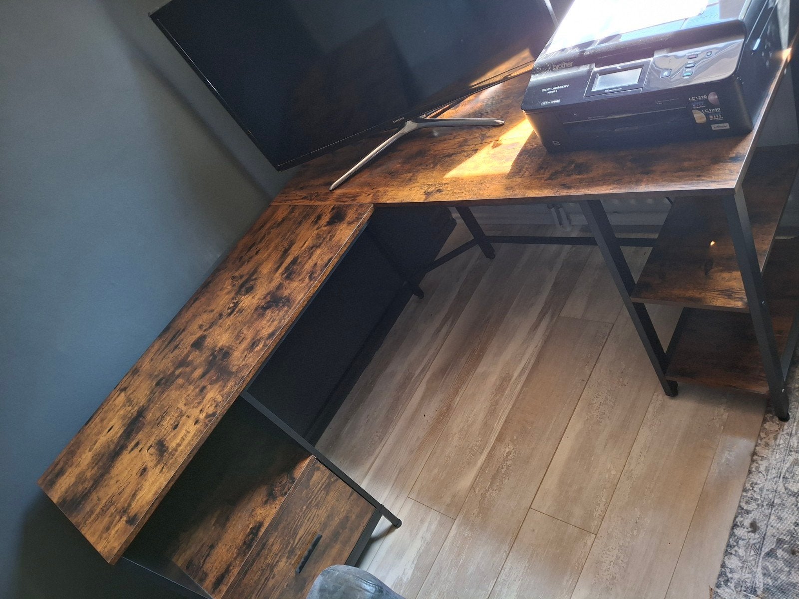 Zo goed als nieuw hoekbureau met opbergruimte, Ophalen, Met lades, Spaanplaat of MDF, Hoekbureau