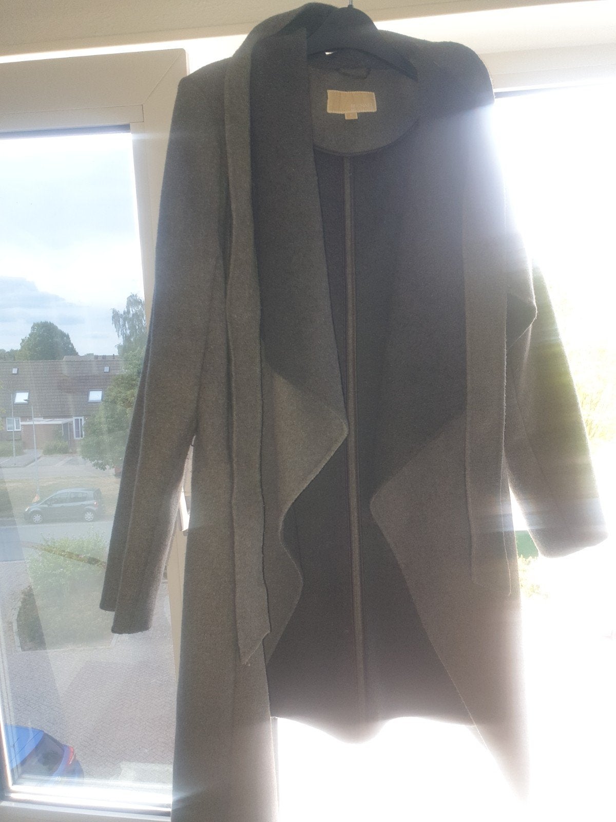 Michael Kors Wool Blend Waterfall Coat, Michael Kors, Maat 42/44 (L), Ophalen of Verzenden, Grijs