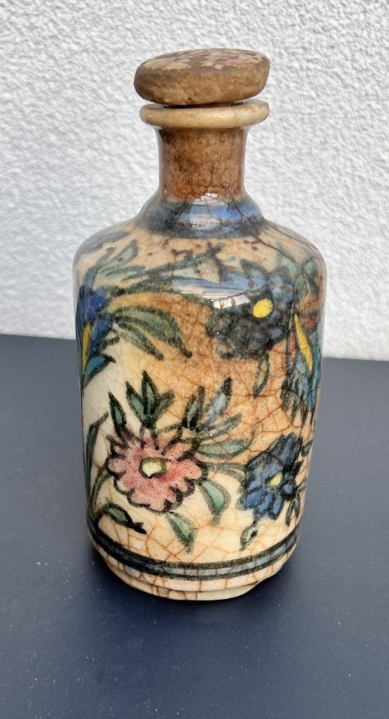 Antiek Perzisch Qajar Keramisch Flesje (19e Eeuw), Ophalen of Verzenden