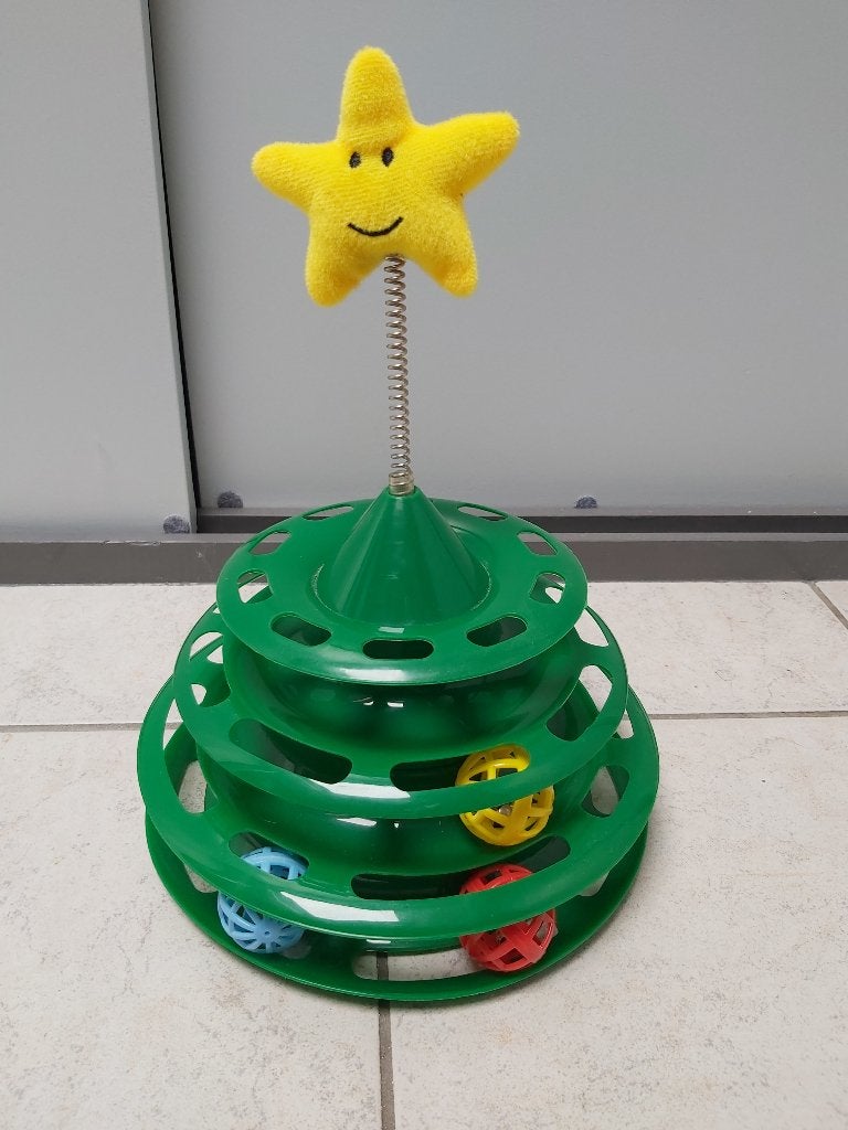 Kattenspeeltje "kerstboom ballenbaan", Ophalen of Verzenden, Zo goed als nieuw, Overig speelgoed