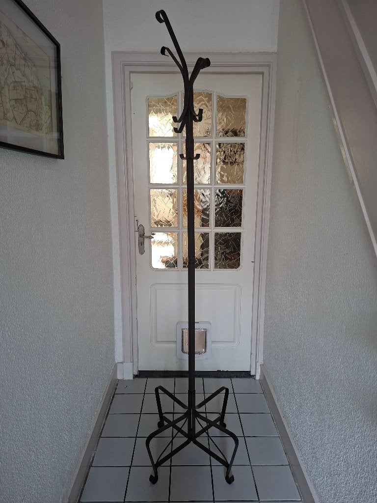 Vintage metalen staande kapstok, Huis en Inrichting, 200 cm of meer, Ophalen of Verzenden, Zo goed als nieuw, Metaal