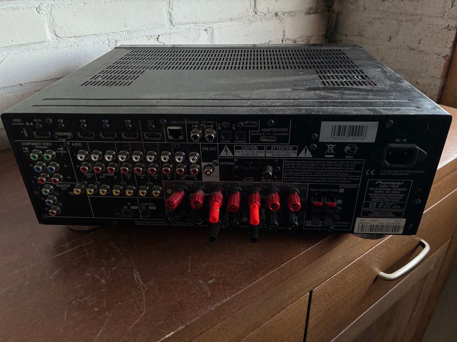 Pioneer VSX-1020-K AV Receiver - 7.1 Surround Sound, Gebruikt, Ophalen of Verzenden, Pioneer, 120 watt of meer