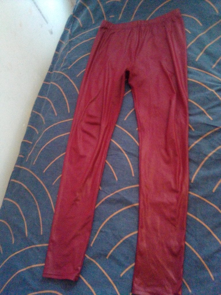 Donker rode leren legging, Kleding | Dames, Ophalen of Verzenden, Zo goed als nieuw