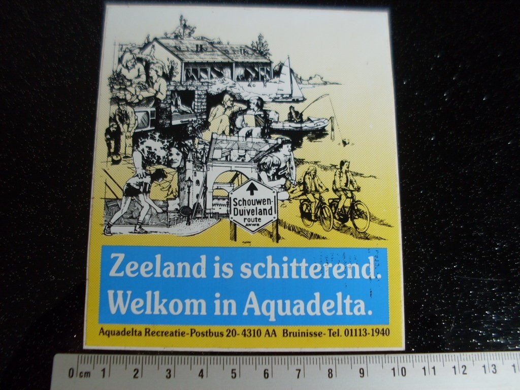 sticker welkom in aquadelta recreatie bruinisse, Verzenden, Zo goed als nieuw, Bedrijf of Vereniging