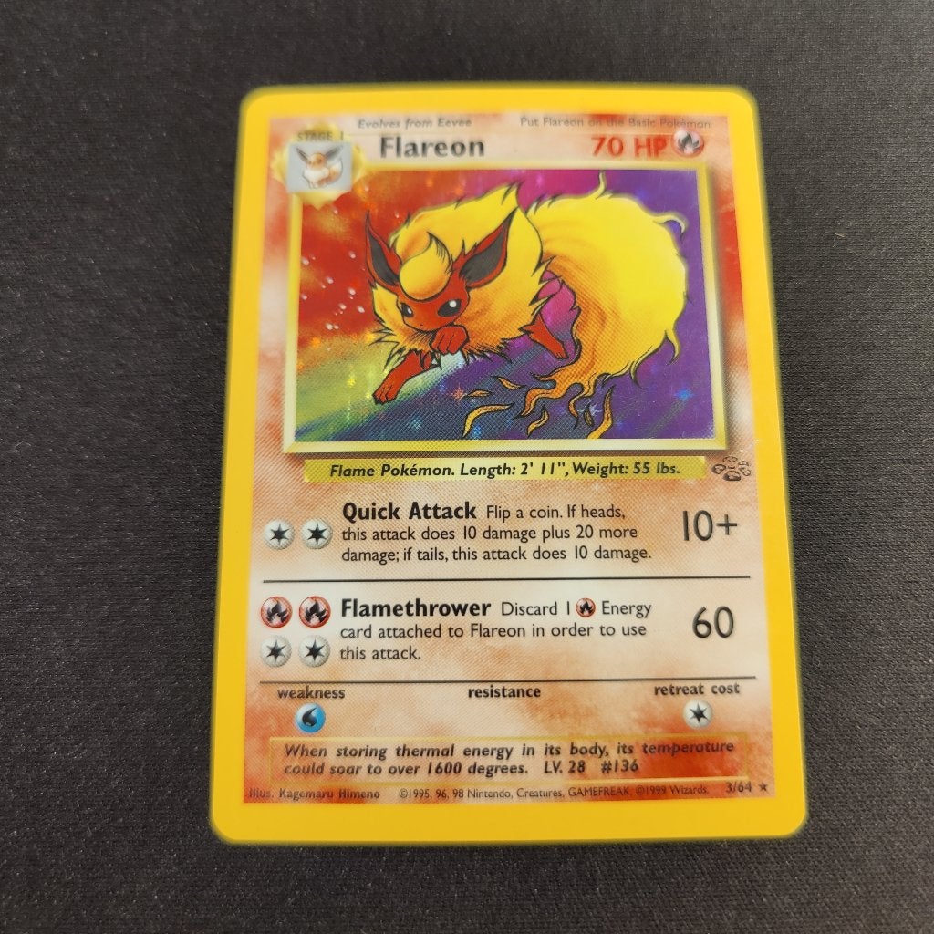 Flareon 3/64 Holo pokemon kaart GOOD || €44.99, Hobby en Vrije tijd, Ophalen of Verzenden, Zo goed als nieuw