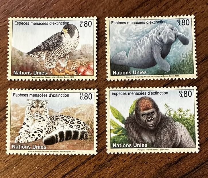 Verenigde Naties Genève 1993 - Dieren apen vogels - Postfris, Ophalen of Verzenden, Postfris