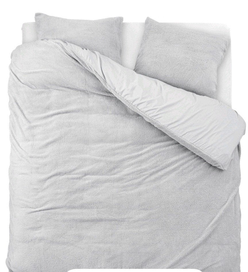 Esma Teddy Dekbedovertrek Lichtgrijs 240x200/220 incl.slopen, Dekbedovertrek, Onbekend, Ophalen of Verzenden, Overige merken