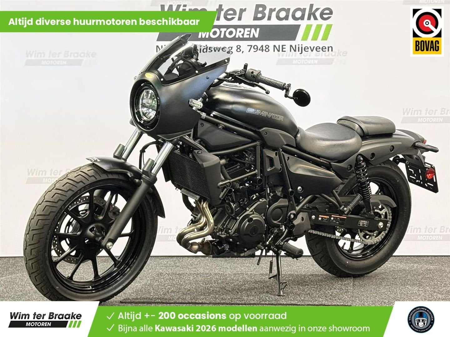 Kawasaki Eliminator 500 (bj 2024) 3,430 km, Motoren, 2 cilinders, Chopper, Bedrijf, Onbekend