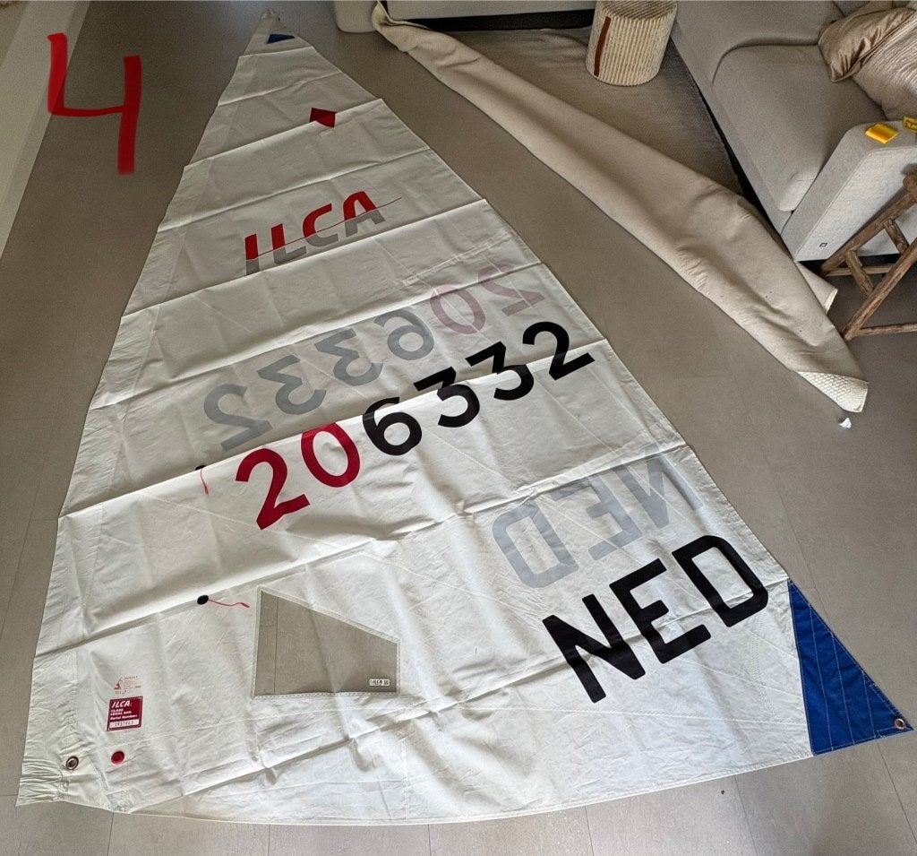 ILCA 6 zeil, Gebruikt, Ophalen of Verzenden, 3 tot 6 meter, Minder dan 15 m²