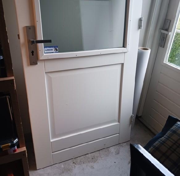 Hardhouten buitendeur, Ophalen, 80 tot 100 cm, 215 cm of meer, Nieuw