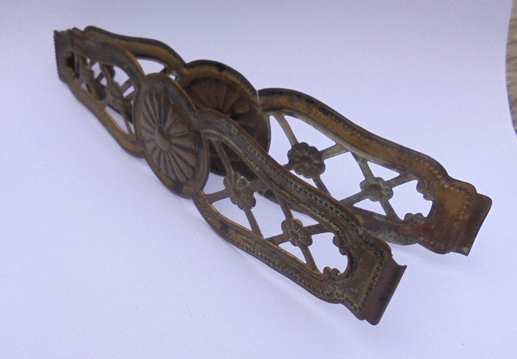 Ajour opgewerkt koperen tang ornament o.i.d. info welkom., Ophalen of Verzenden, Koper