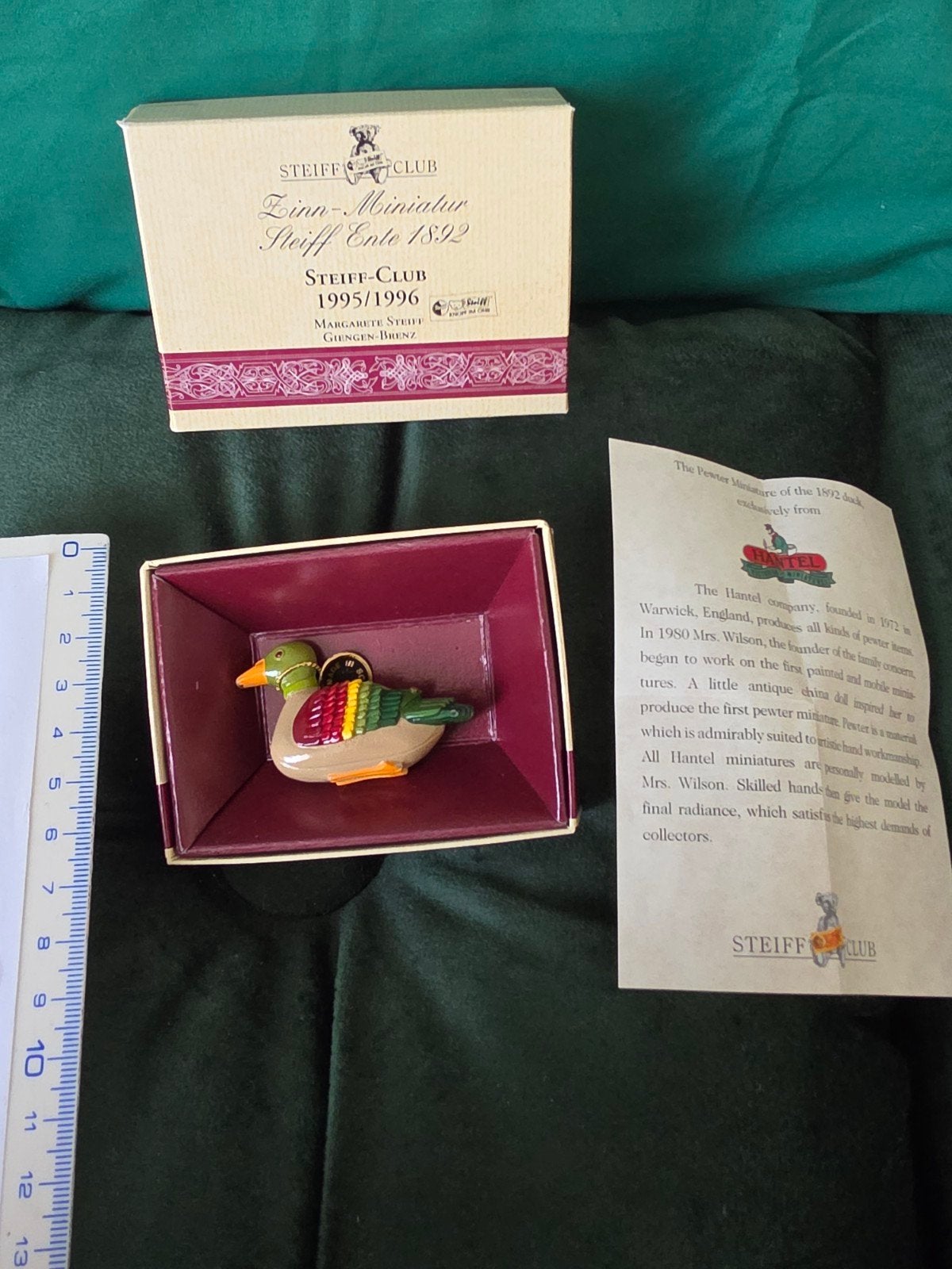Steiff Club Zinn-Miniatuur Ente 1892 (1995/1996) - Compleet, Ophalen of Verzenden