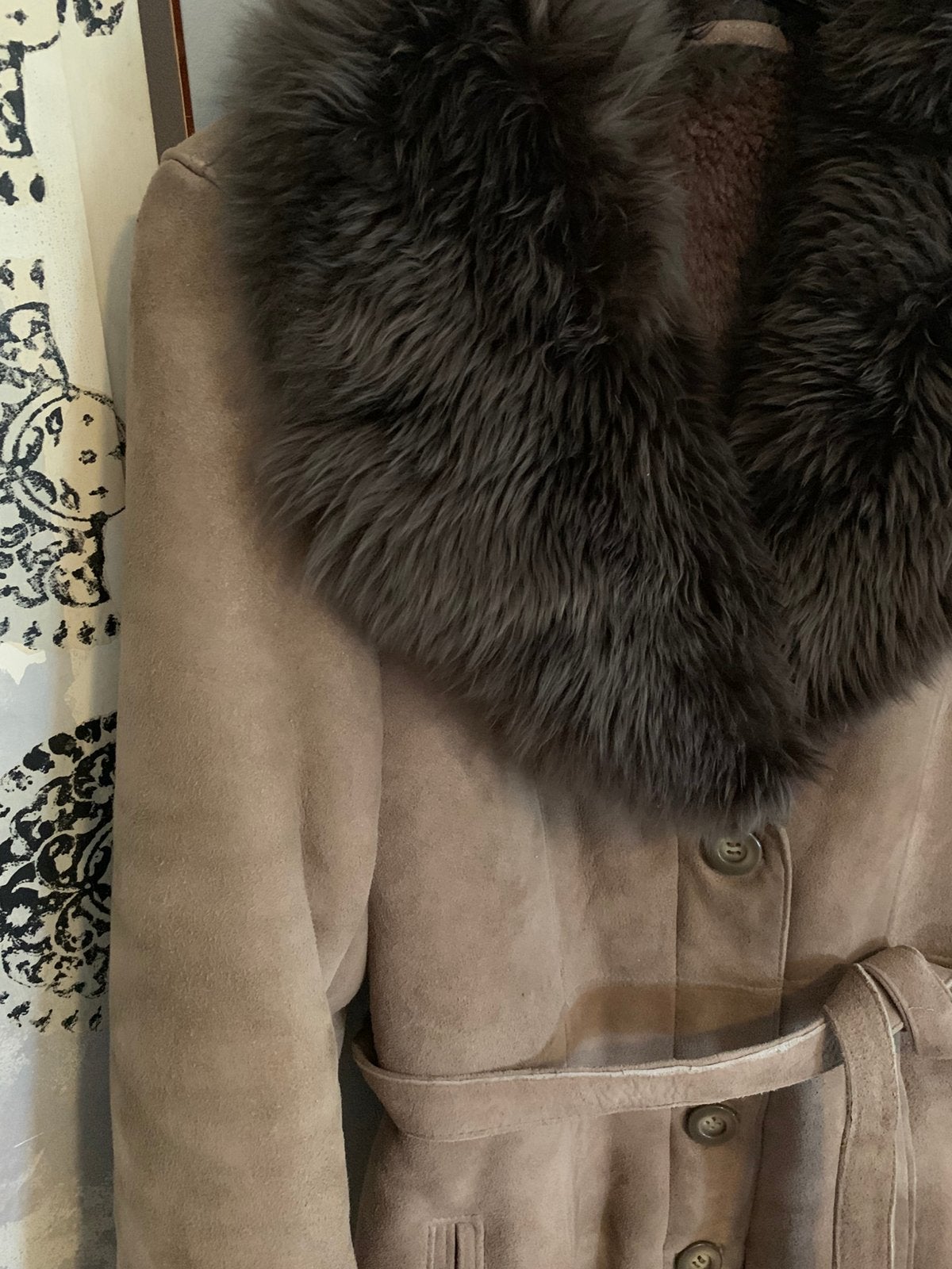 Lammy coat shearling met ceintuur M L, Maat 38/40 (M), -, Ophalen of Verzenden, Zo goed als nieuw