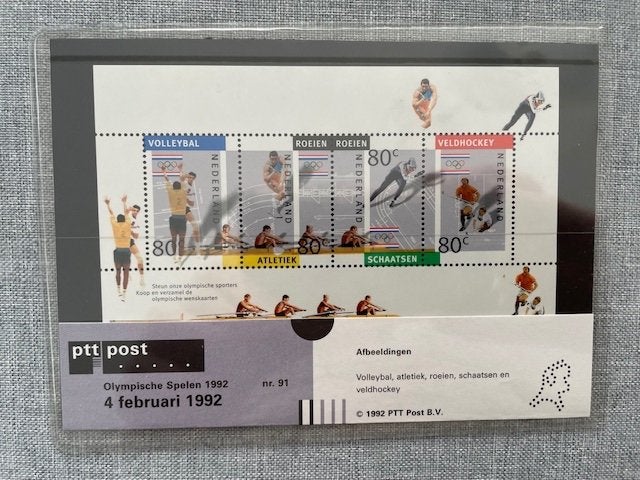 Postzegelmapje PZM91 Blok Olympische Spelen 1992 Postfris, Ophalen of Verzenden, Postfris, Sport