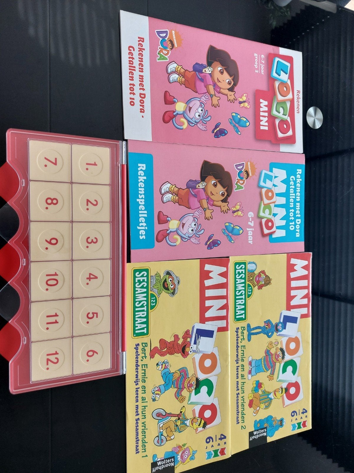 Mini Loco Rekenspelletjes Dora & Sesamstraat, Kinderen en Baby's, Ophalen of Verzenden, Gebruikt, Overige typen