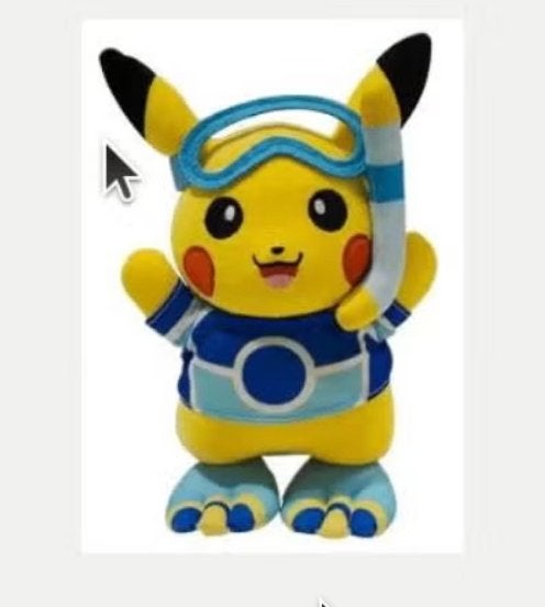 Pokemon pluche knuffel Pikachu met duikbril (20cm)