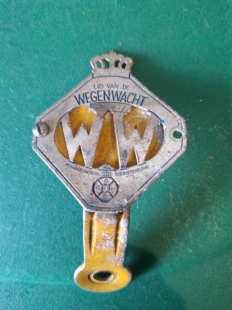 Vintage ANWB Wegenwacht Embleem/Logo - Lid van de Wegenwacht, Ophalen of Verzenden