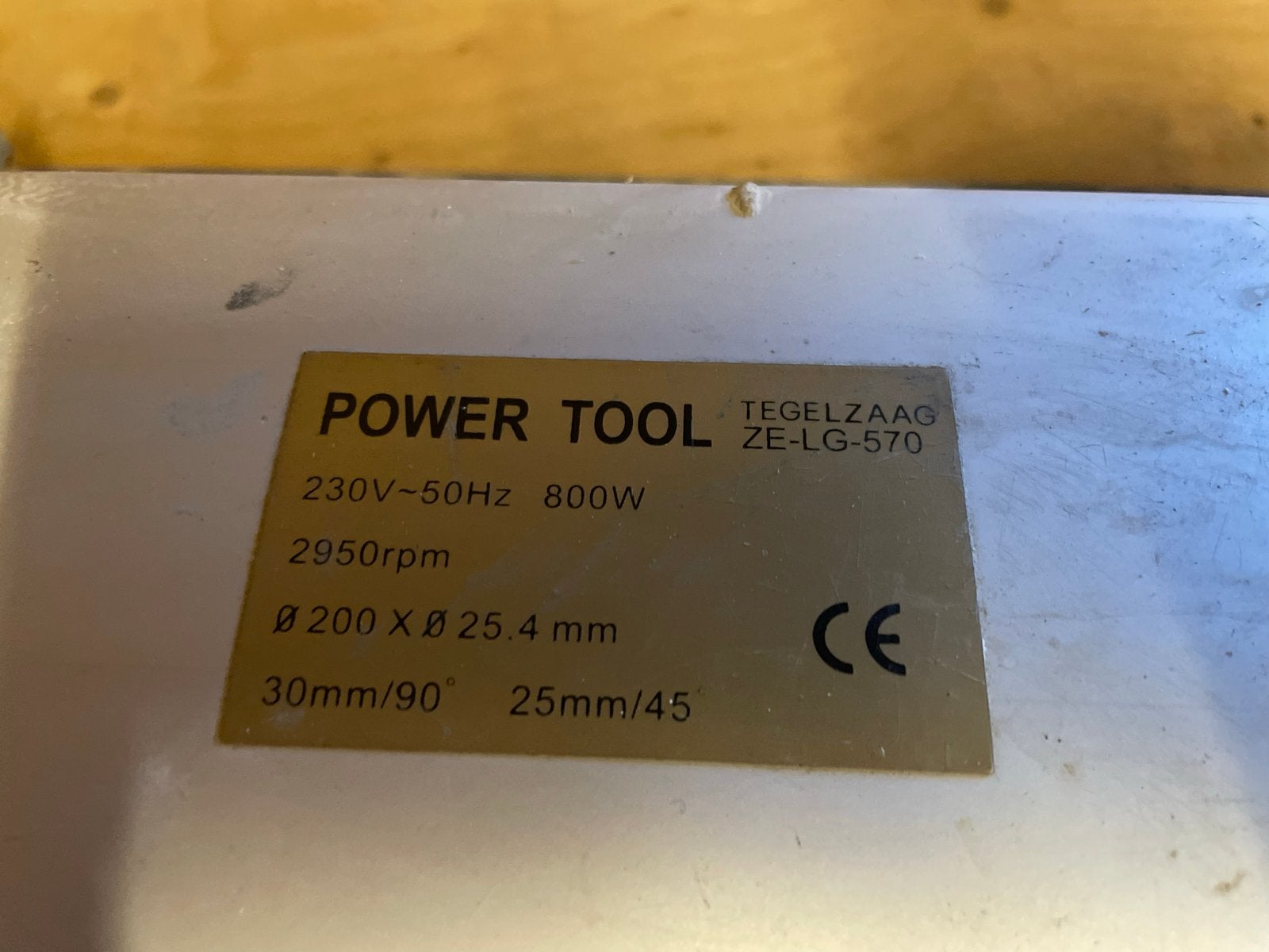 Power Tool Tegelzaag ZE-LG-570 - 800W, Ophalen, Minder dan 30 mm, Gebruikt, Overige typen