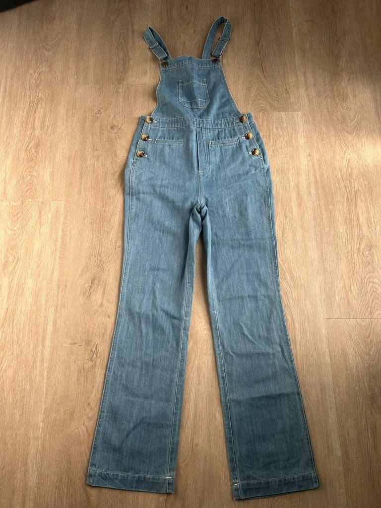 King Louie maat 38 spijker blauwe jumpsuit tuinbroek 2154